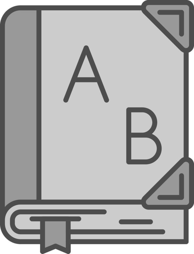 Dictionary Line Filled Greyscale Icon vector