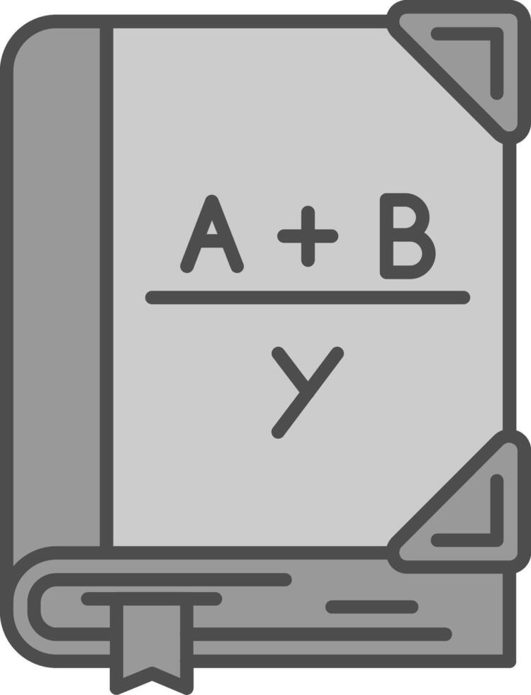 Algebra Line Filled Greyscale Icon vector