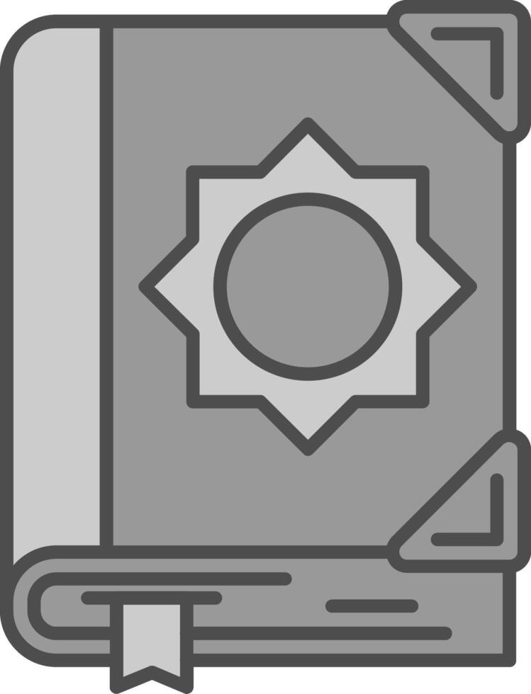 Quran Line Filled Greyscale Icon vector