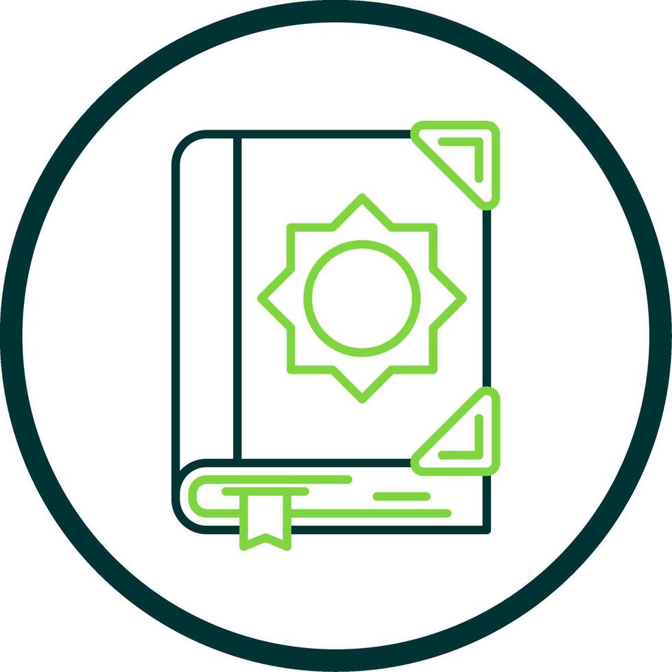 Quran Line Circle Icon vector