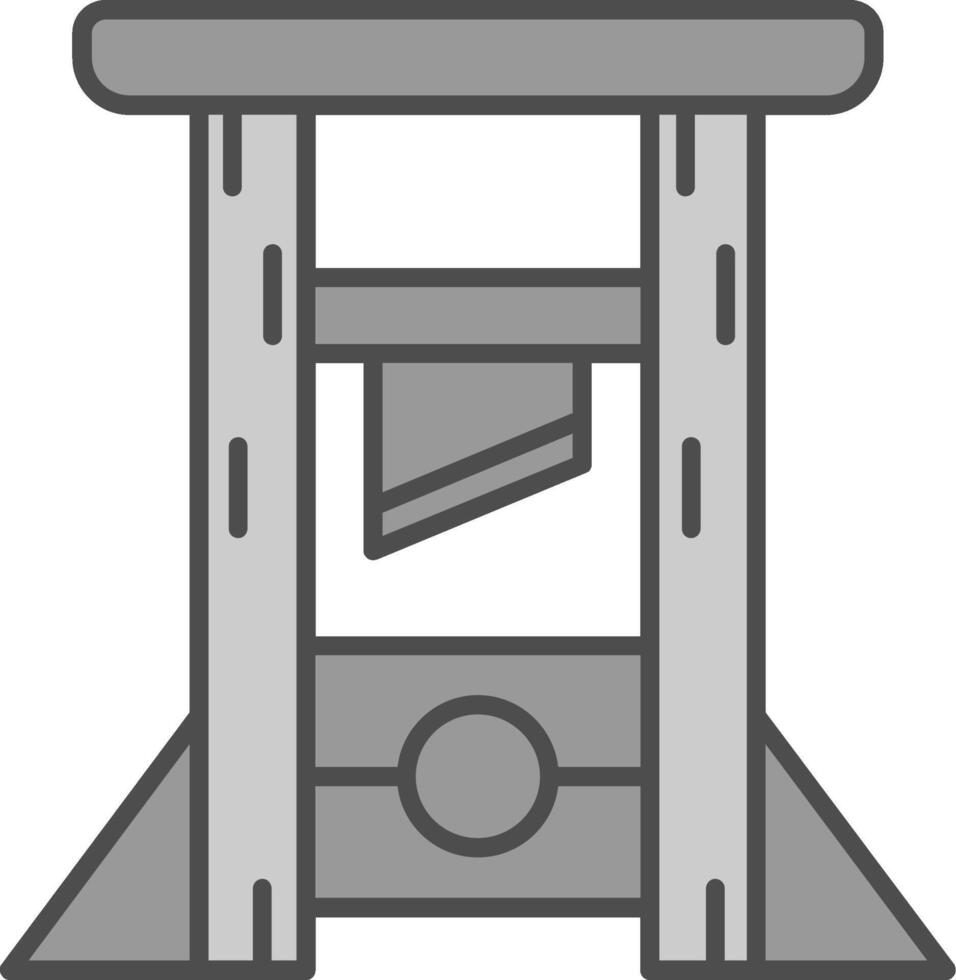 Guilotine Line Filled Greyscale Icon vector