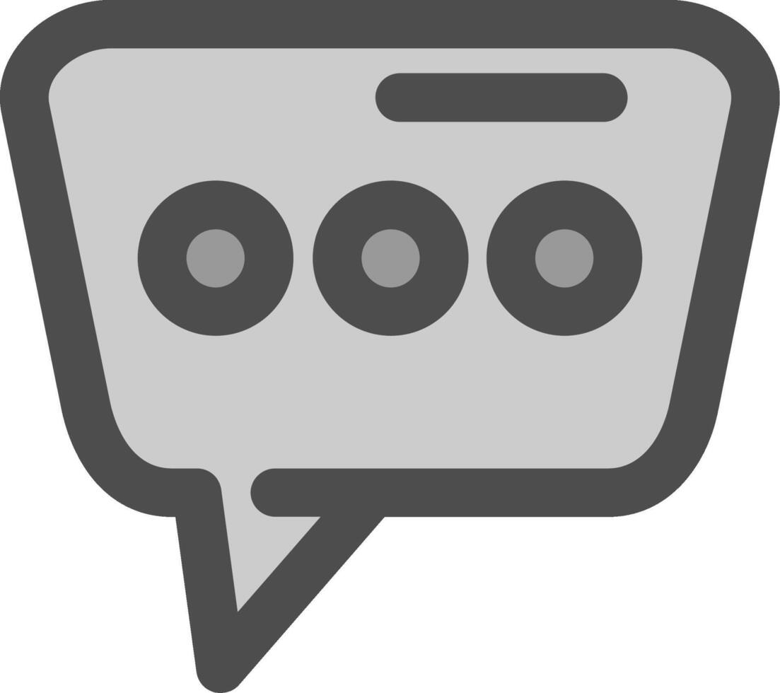 Message Line Filled Greyscale Icon vector