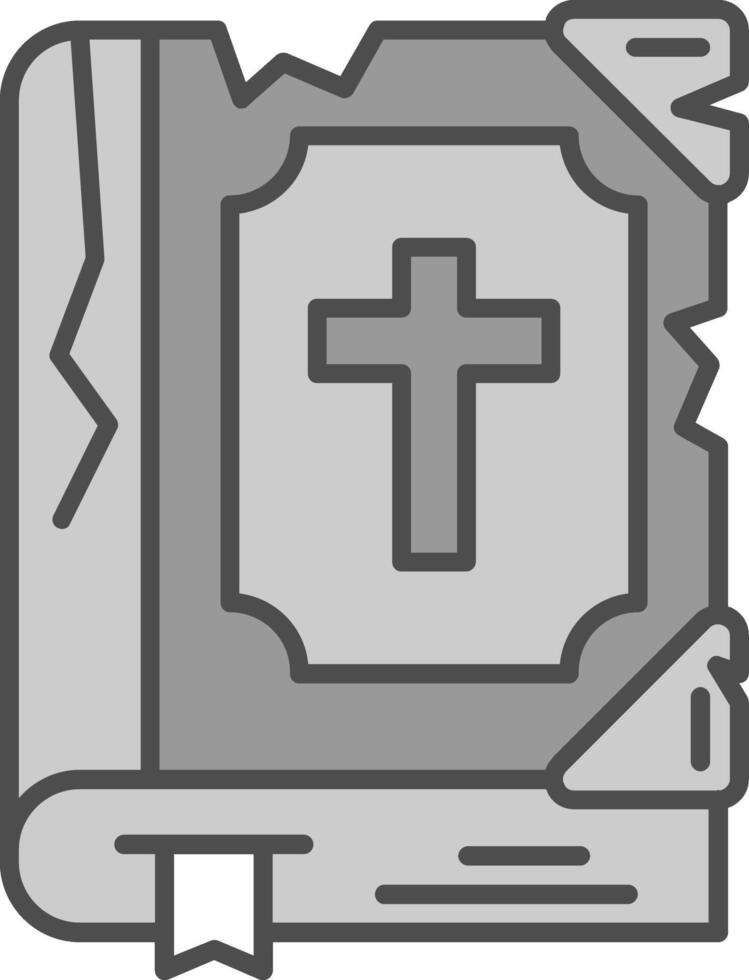 Biblia línea lleno escala de grises icono vector