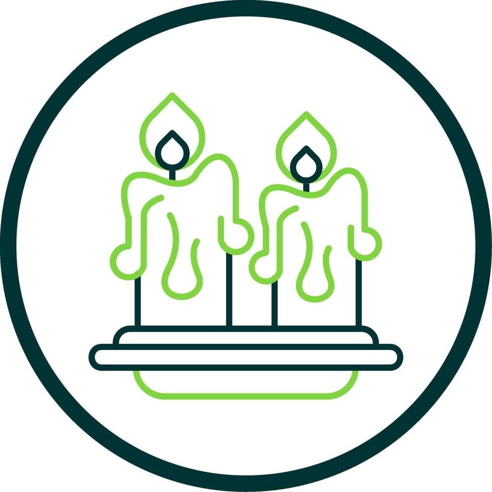 Candles Line Circle Icon vector
