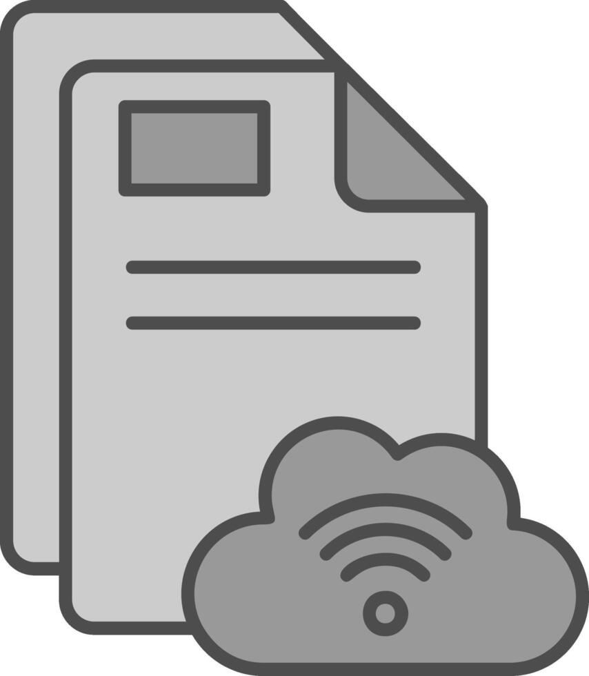 Cloud Line Filled Greyscale Icon vector