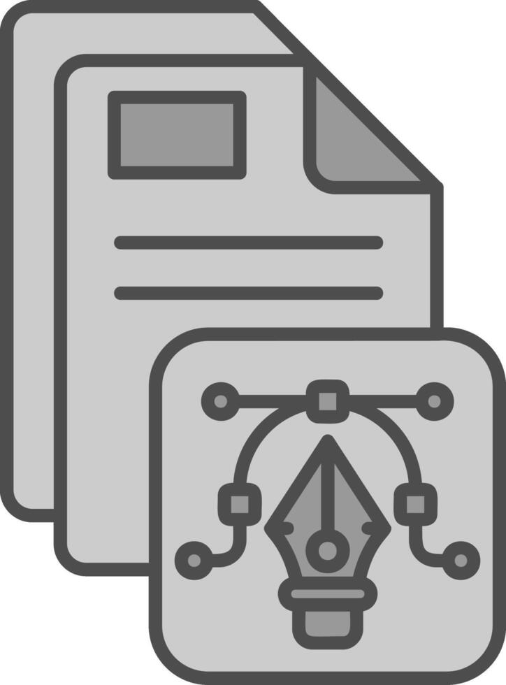 Vector Line Filled Greyscale Icon