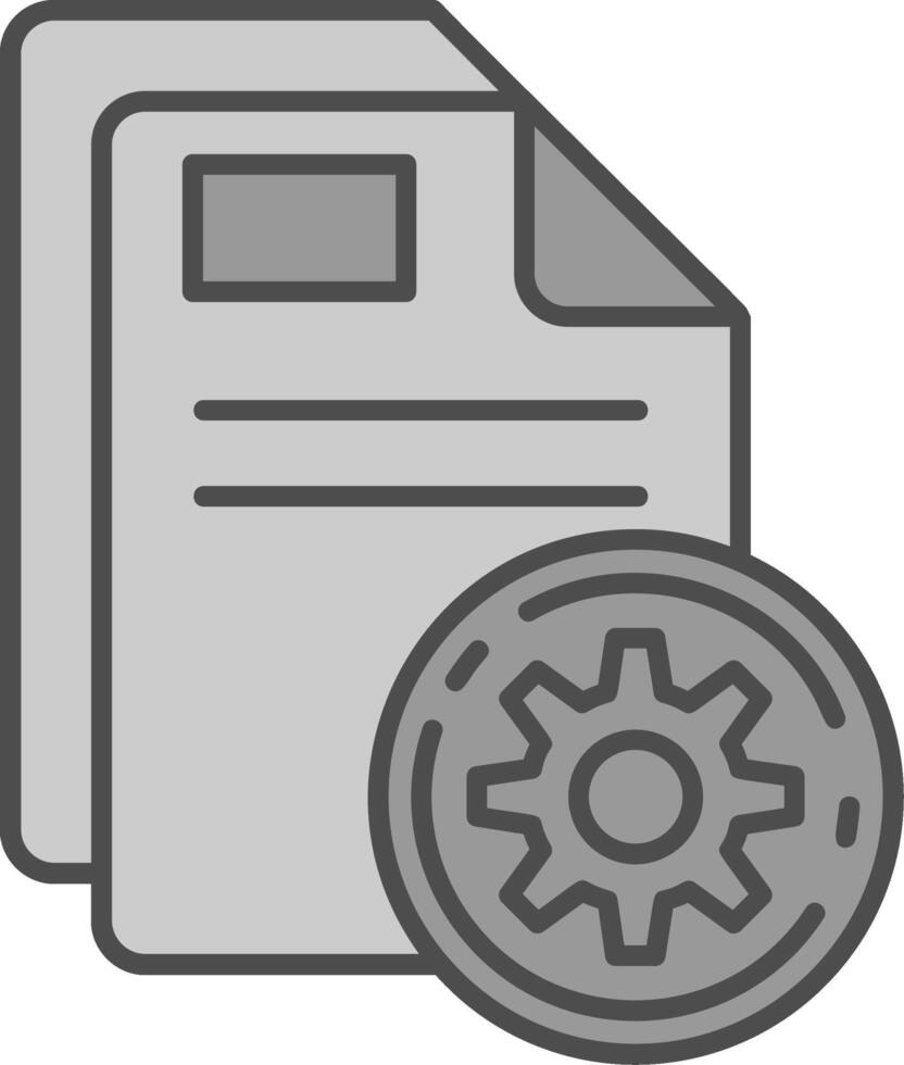 Setup Line Filled Greyscale Icon vector