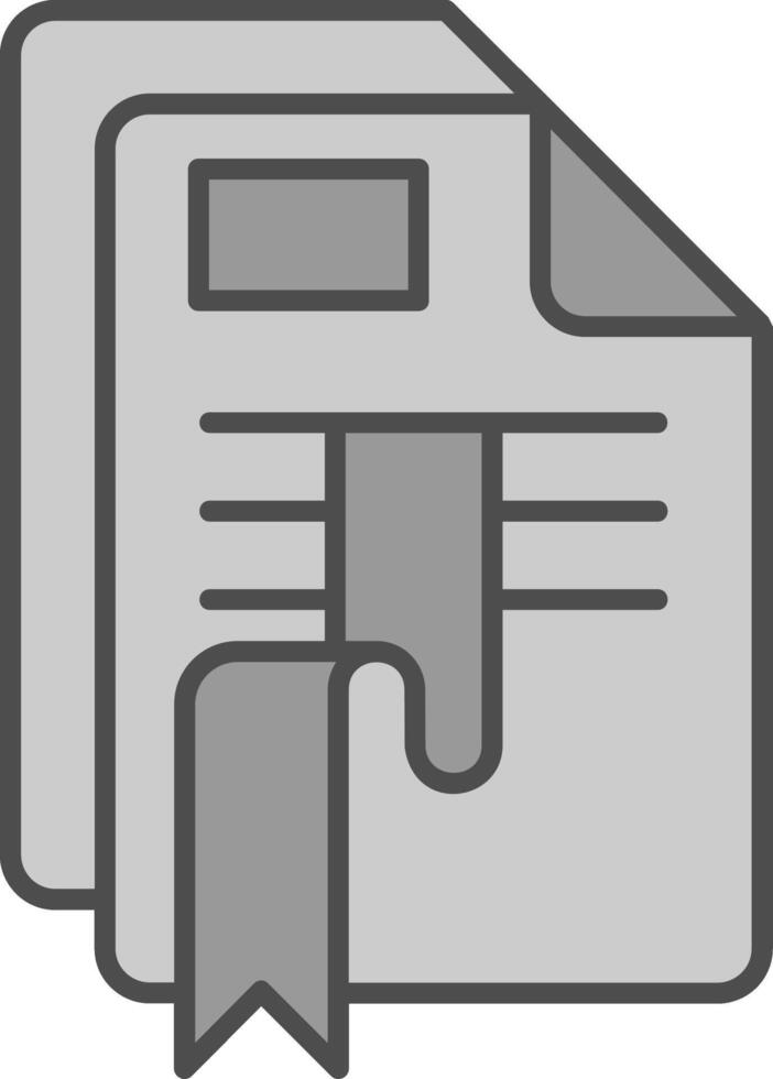 Bookmark Line Filled Greyscale Icon vector