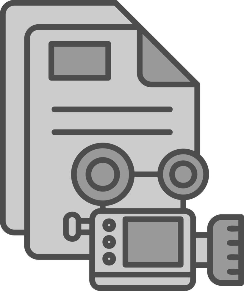 Video Line Filled Greyscale Icon vector