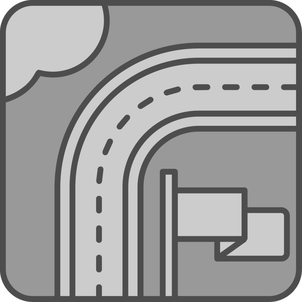 Destination Line Filled Greyscale Icon vector