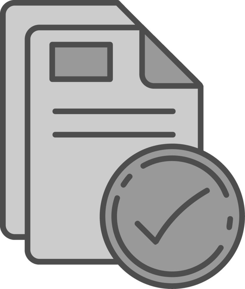 Check Line Filled Greyscale Icon vector