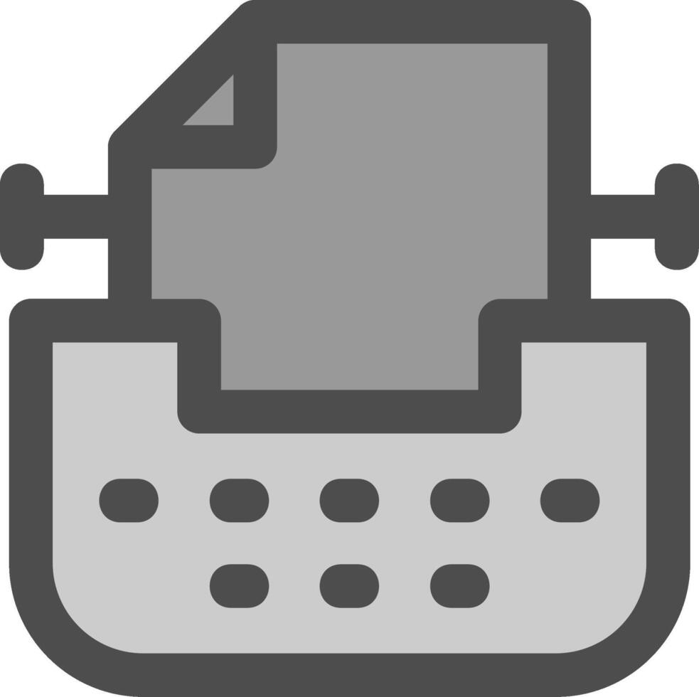 Typewriter Line Filled Greyscale Icon vector