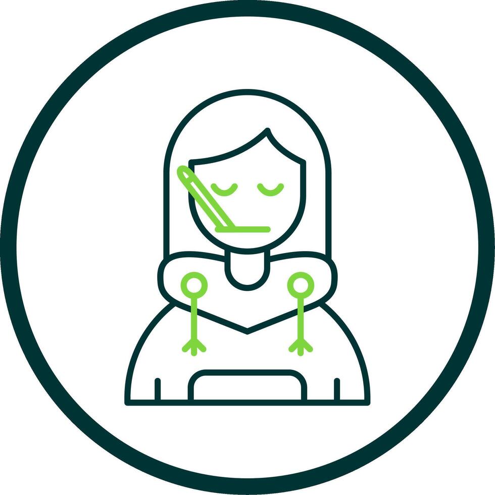 Sick Line Circle Icon vector