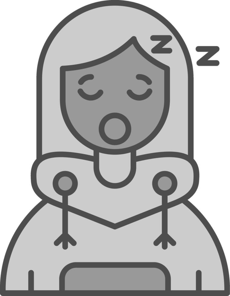 Sleep Line Filled Greyscale Icon vector