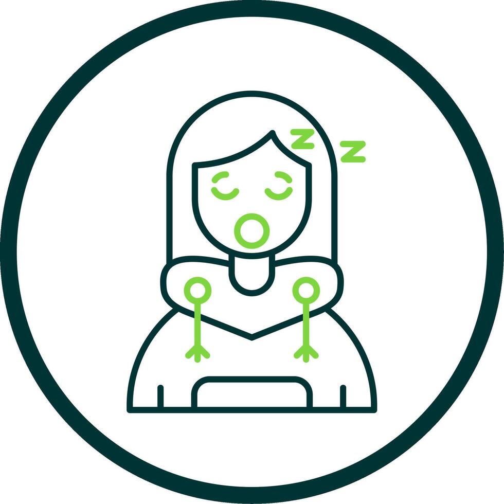 Sleep Line Circle Icon vector