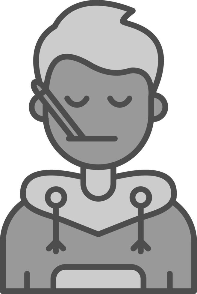 Sick Line Filled Greyscale Icon vector