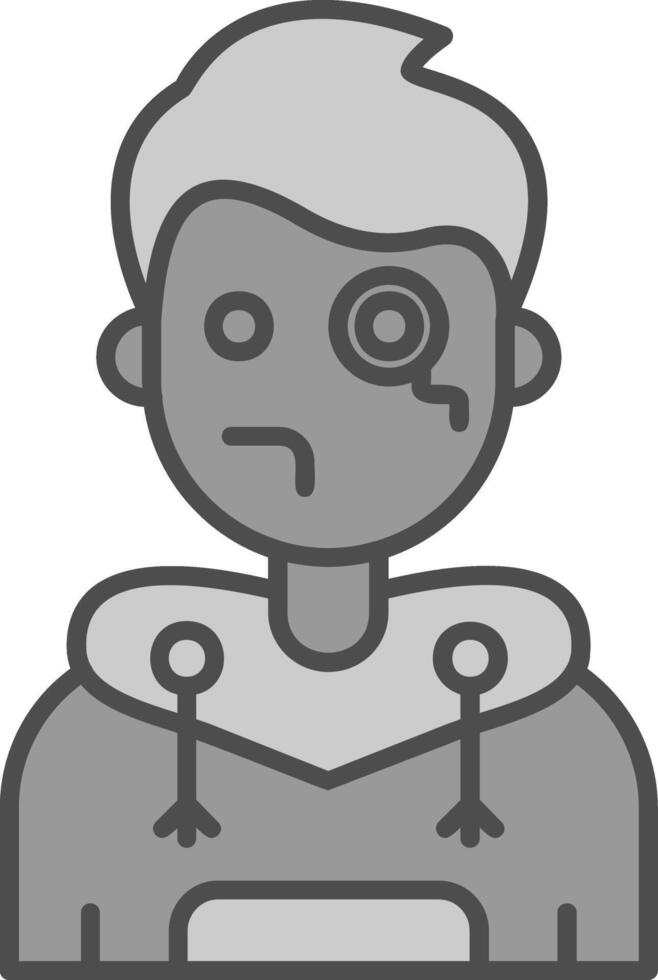 Monocle Line Filled Greyscale Icon vector