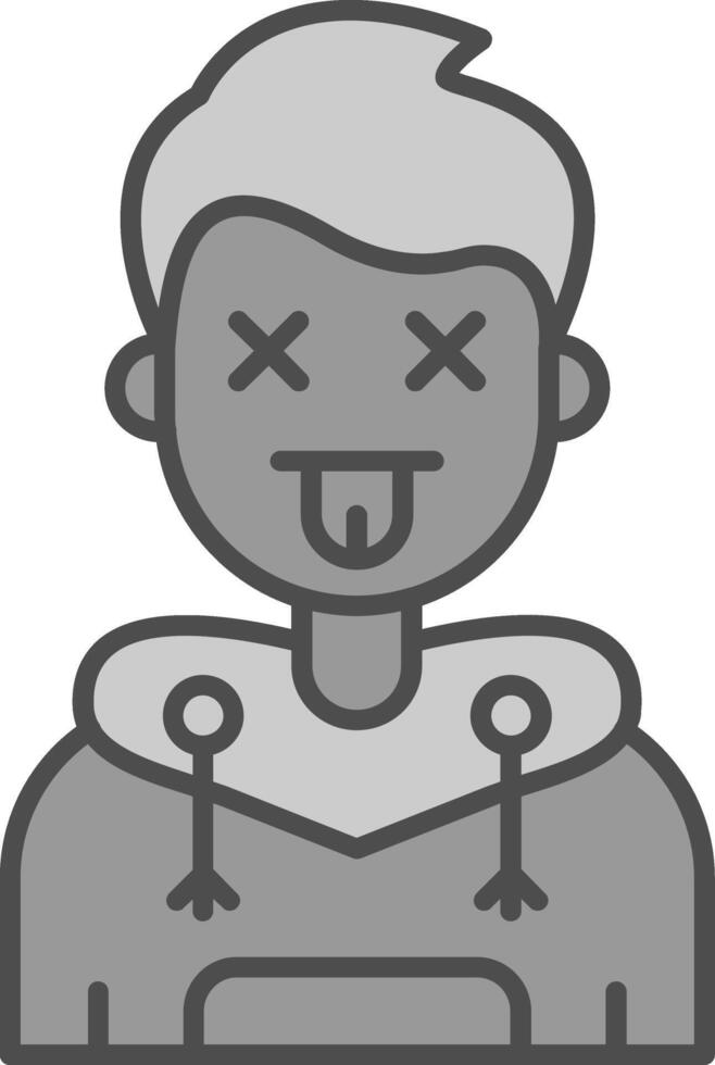 Dead Line Filled Greyscale Icon vector