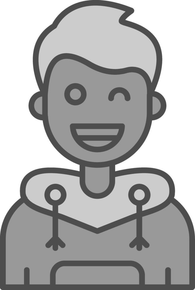 Wink Line Filled Greyscale Icon vector