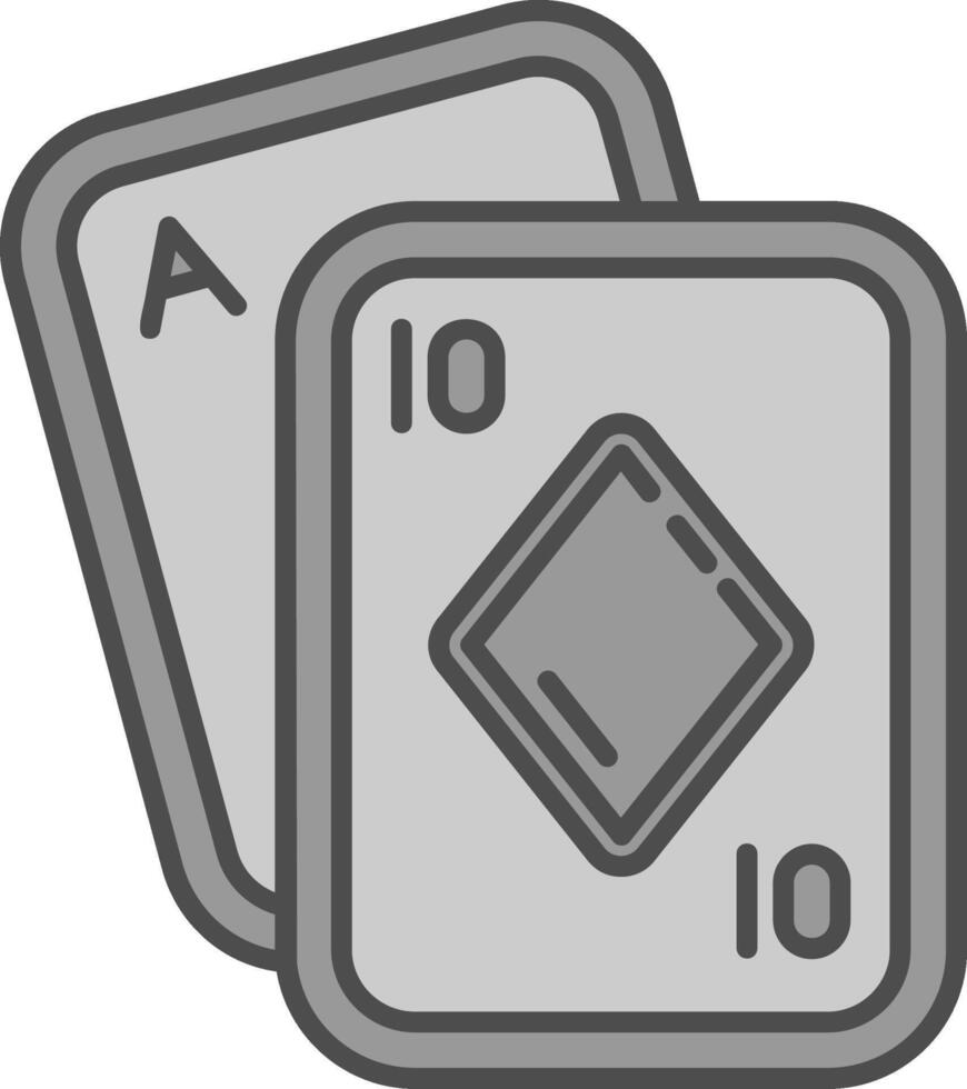 Poker Line Filled Greyscale Icon vector