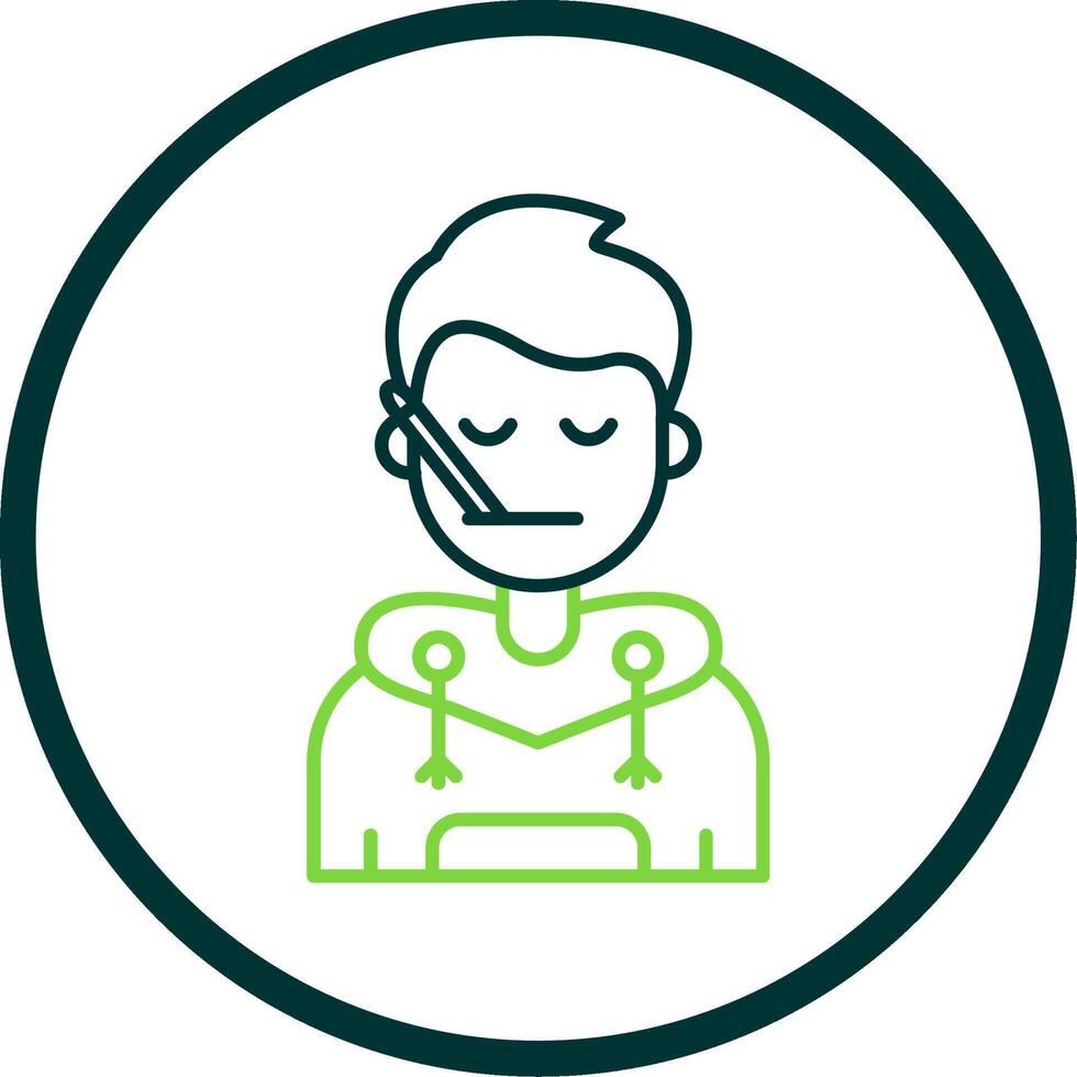 Sick Line Circle Icon vector