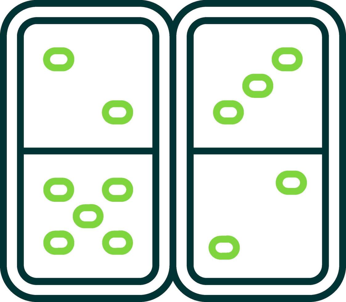 Domino Line Circle Icon vector