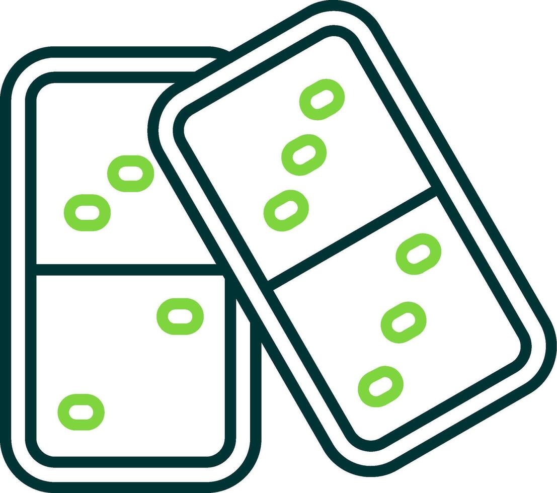 Domino Line Circle Icon vector