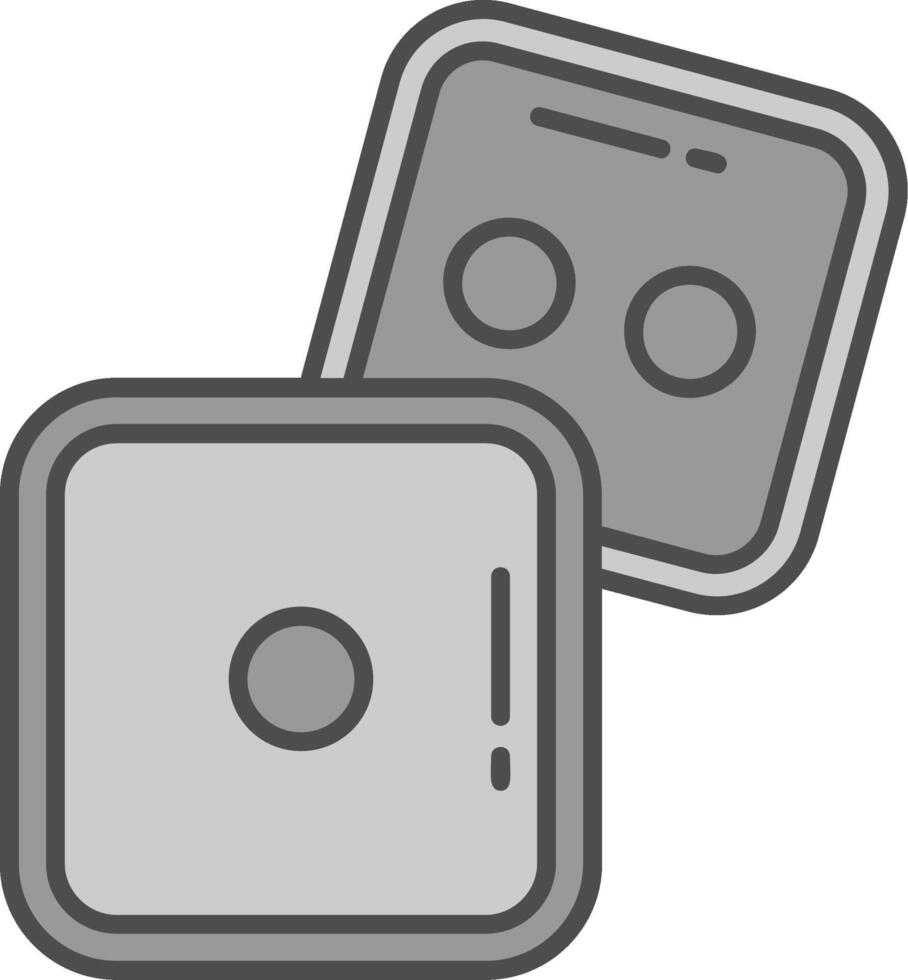 Dice Line Filled Greyscale Icon vector