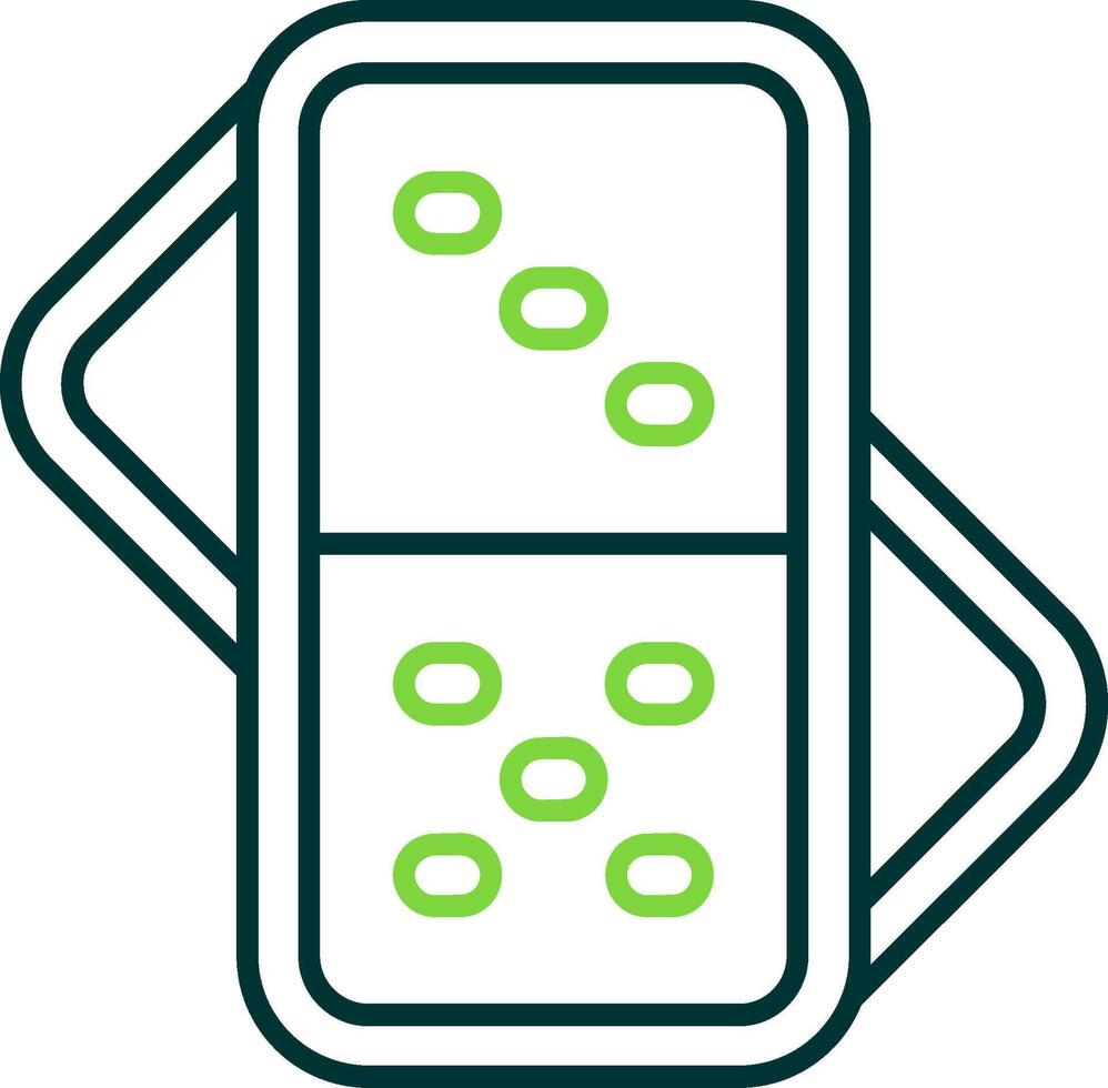 Domino Line Circle Icon vector