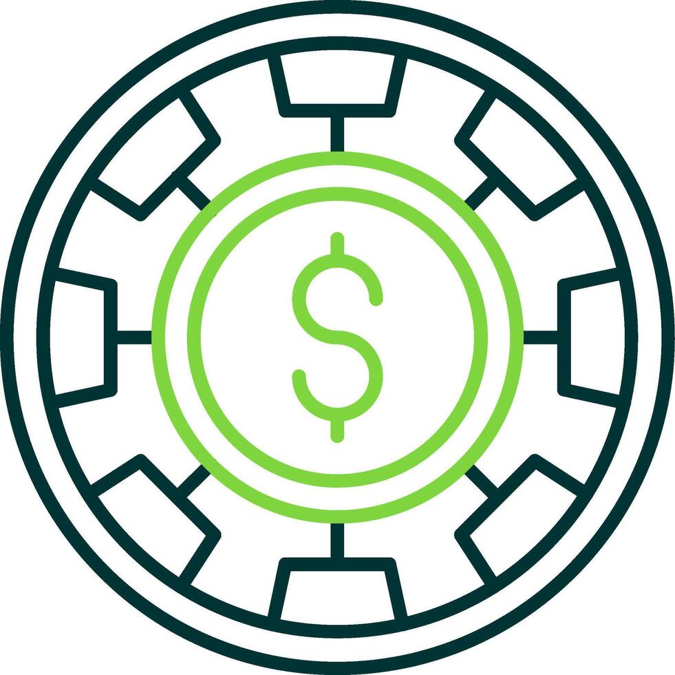Chip Line Circle Icon vector