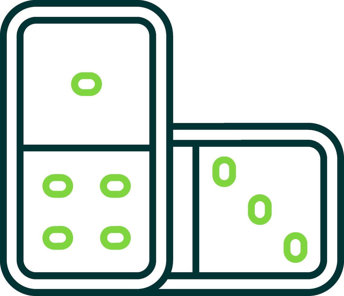 Domino Line Circle Icon vector