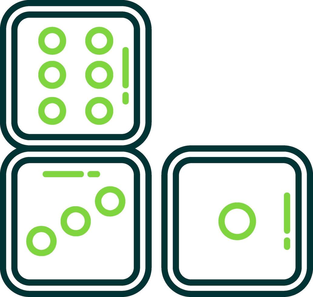Dices Line Circle Icon vector