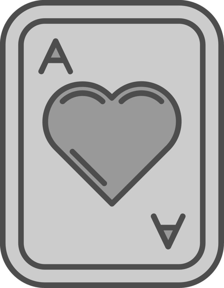Hearts Line Filled Greyscale Icon vector