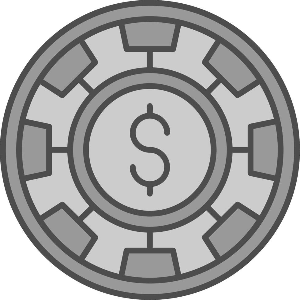Chip Line Filled Greyscale Icon vector