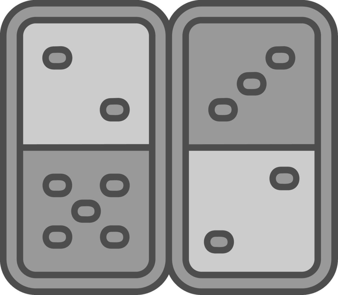 Domino Line Filled Greyscale Icon vector