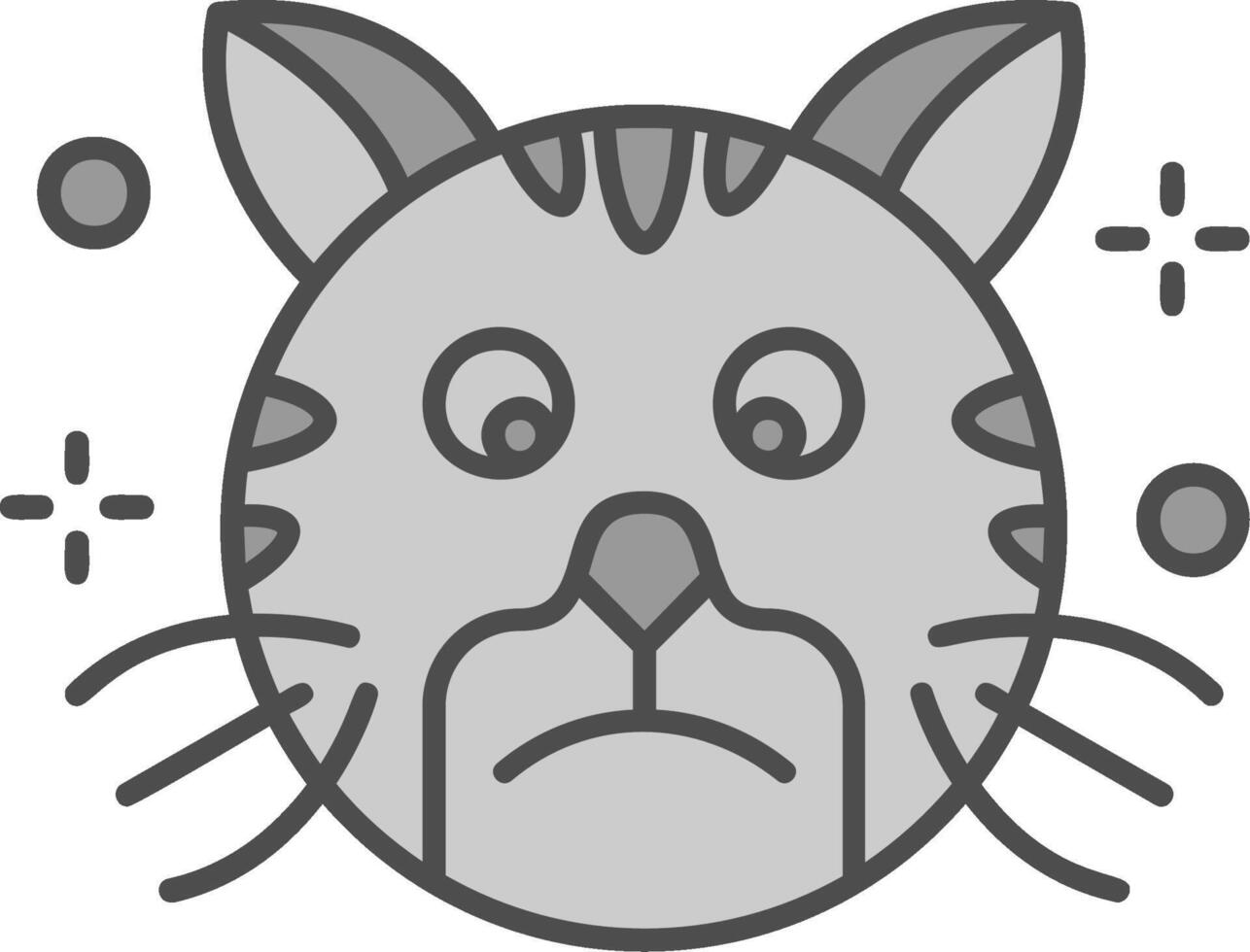 Sad Line Filled Greyscale Icon vector