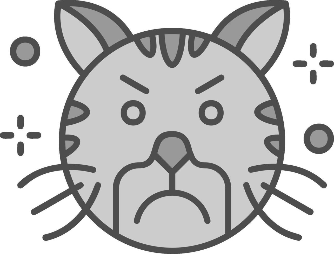 Angry Line Filled Greyscale Icon vector