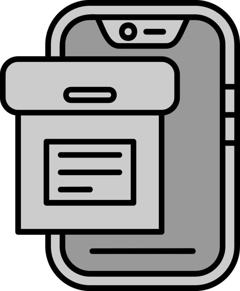 Archive Line Filled Greyscale Icon vector