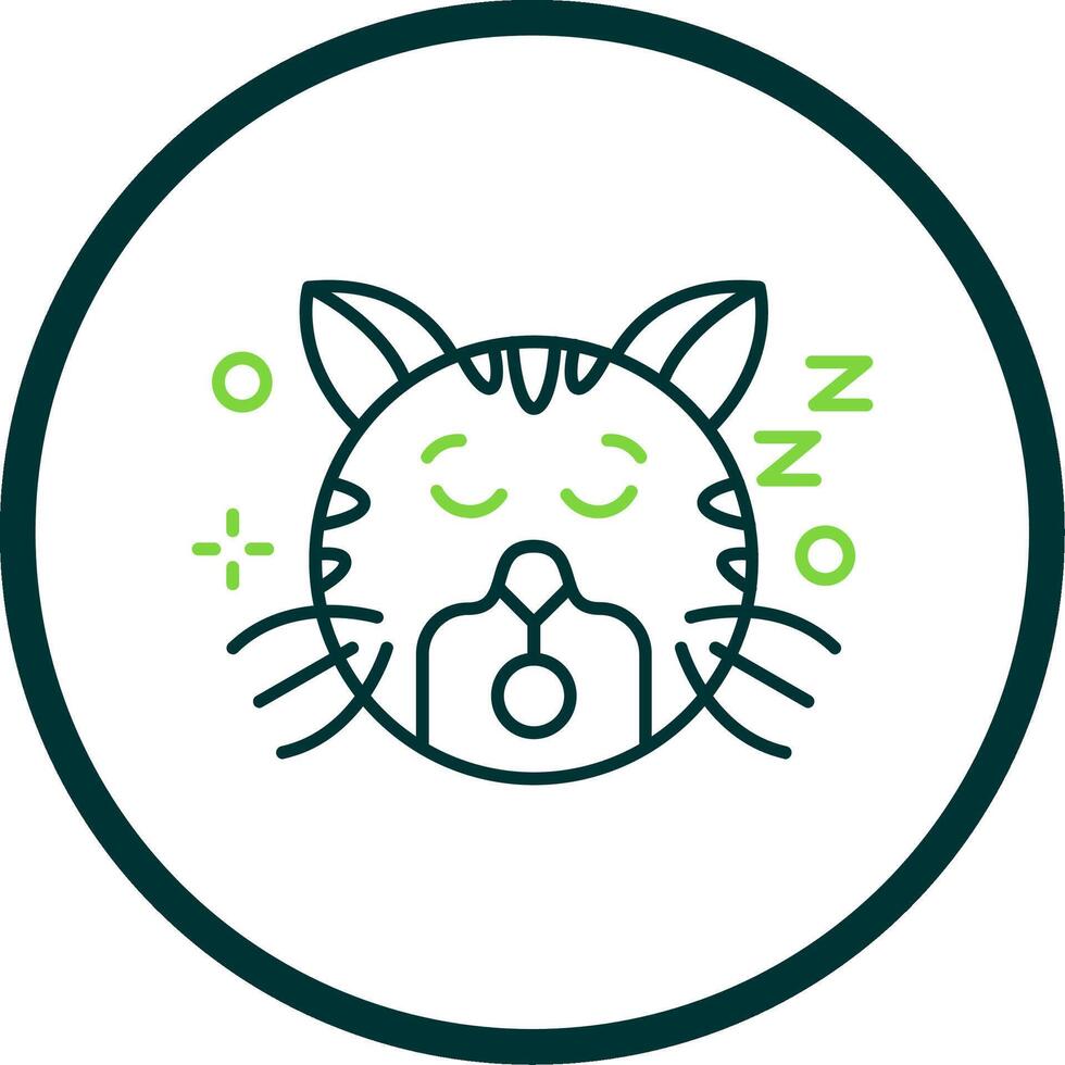 Sleep Line Circle Icon vector