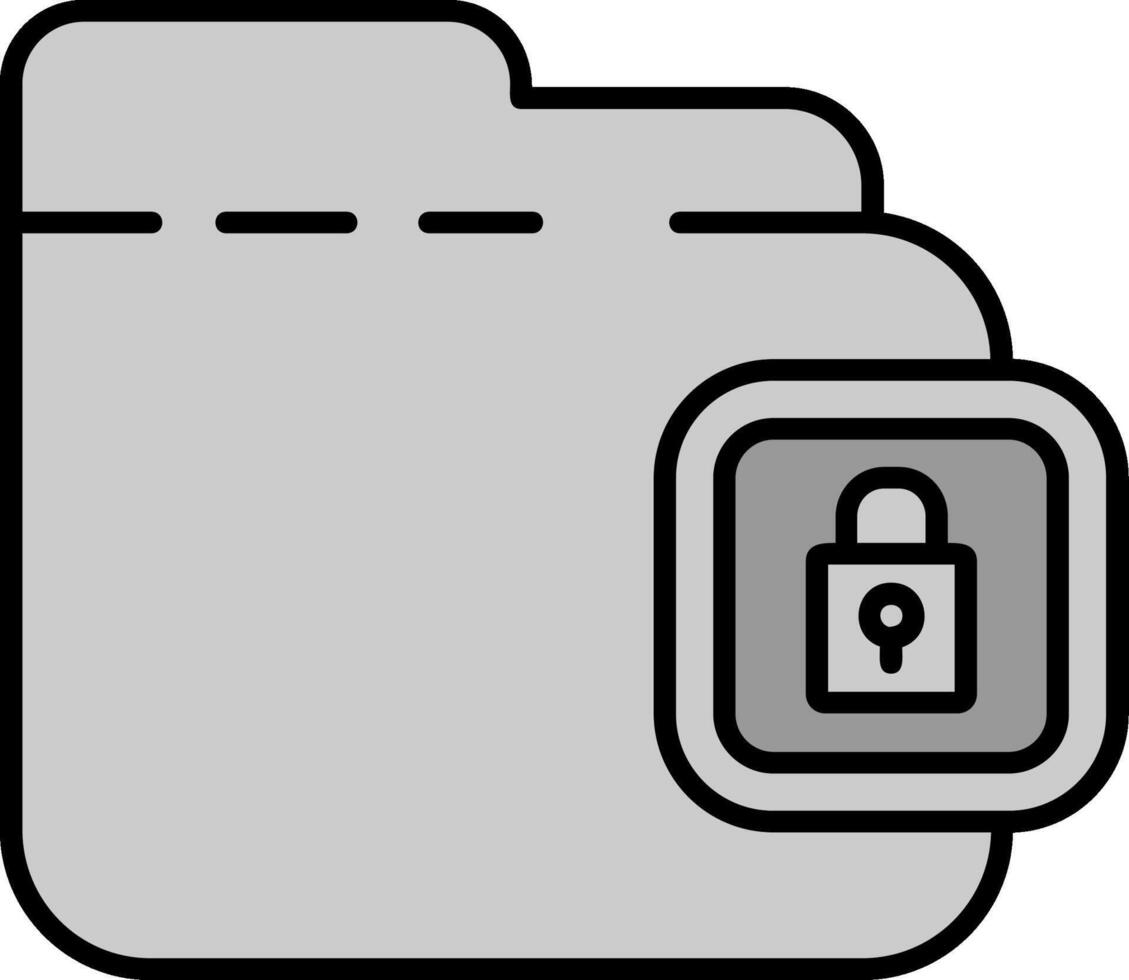 Locked Line Filled Greyscale Icon vector