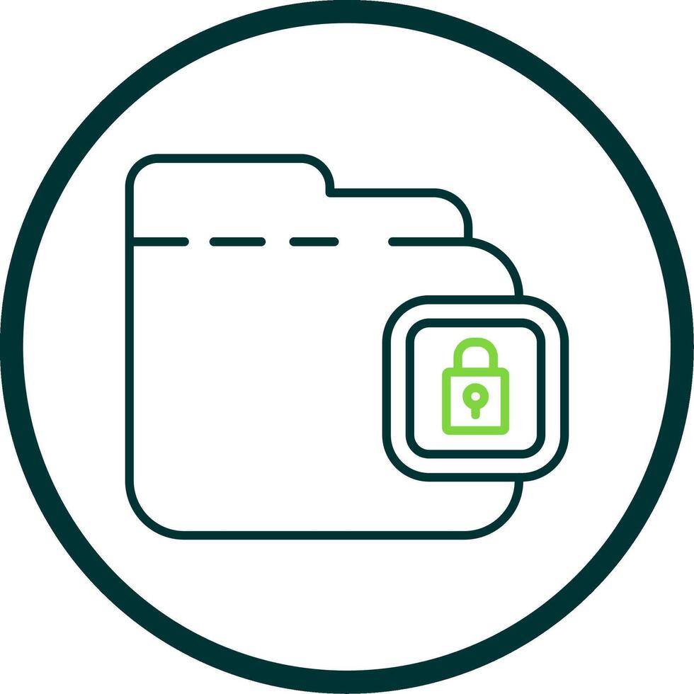 Locked Line Circle Icon vector