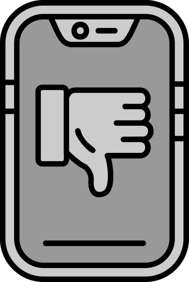 Dislike Line Filled Greyscale Icon vector