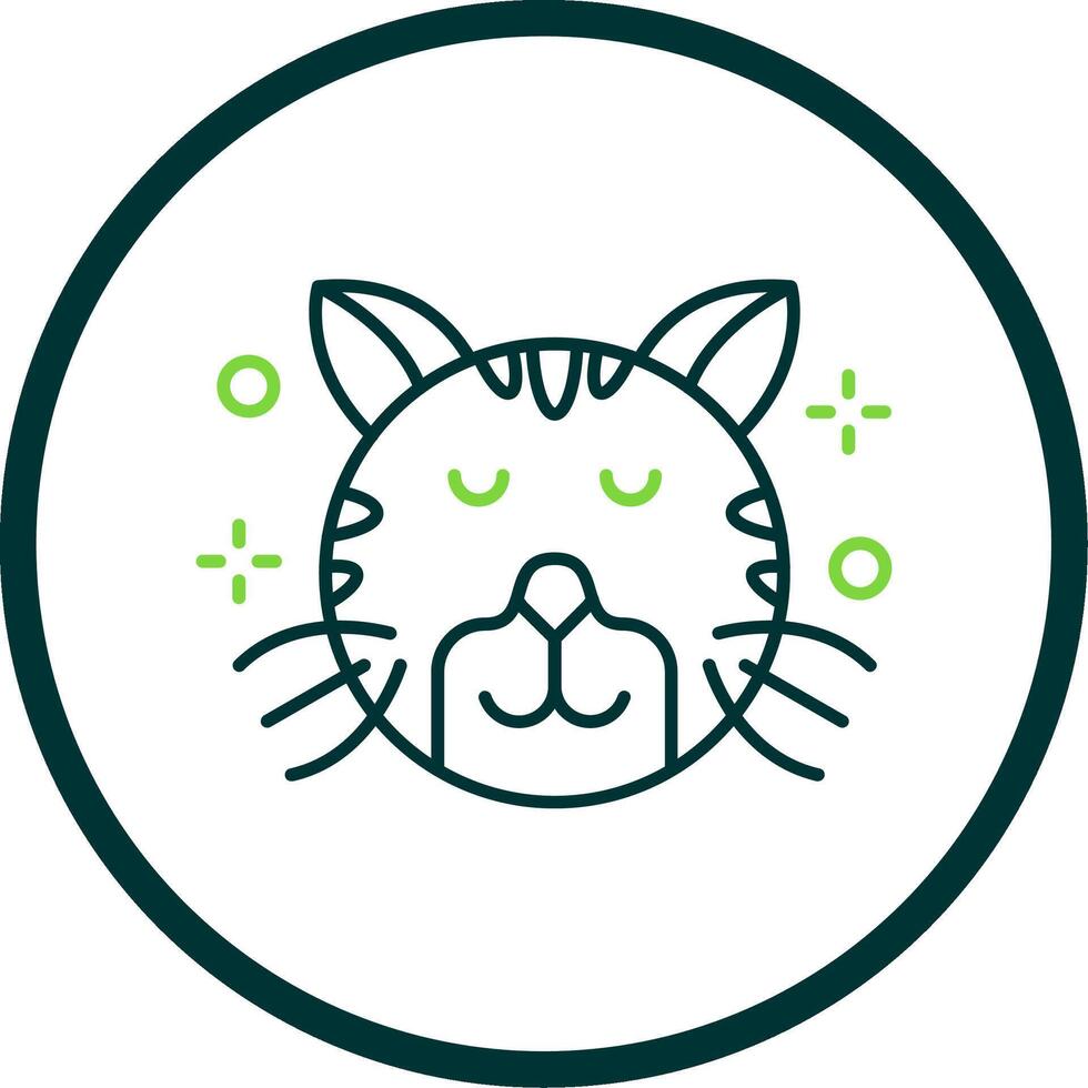 Relieved Line Circle Icon vector