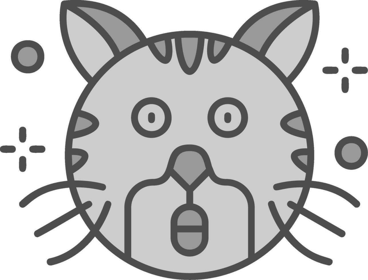 Surprised Line Filled Greyscale Icon vector