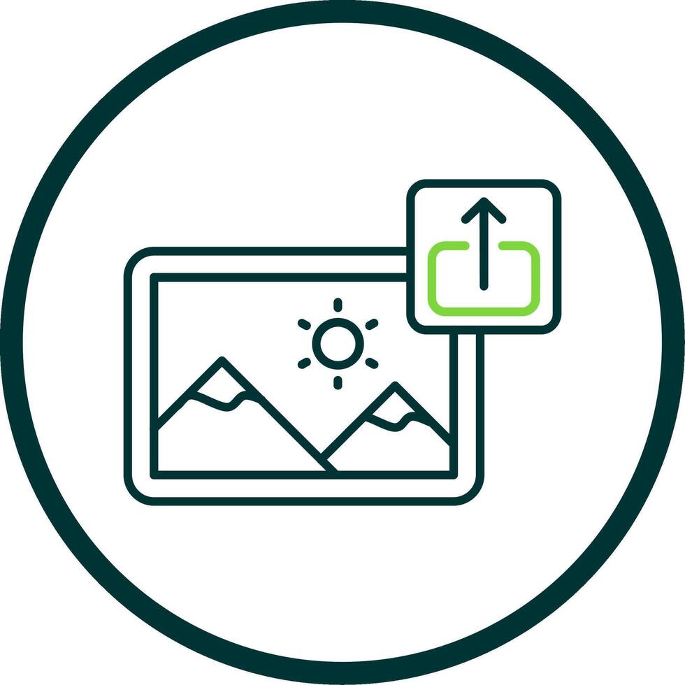 Export Line Circle Icon vector