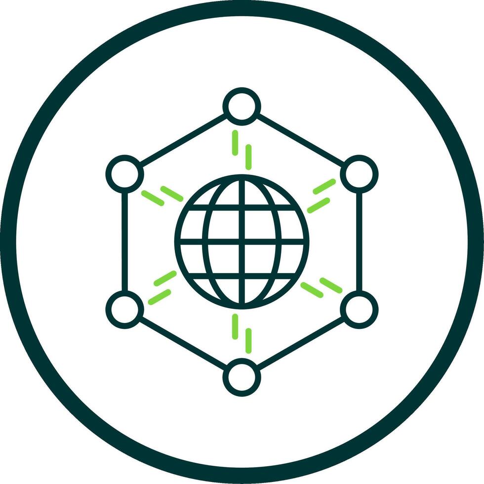 Network Line Circle Icon vector