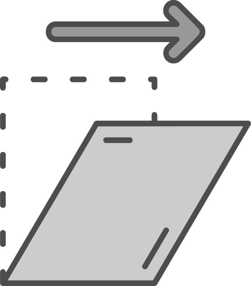 Shear Line Filled Greyscale Icon vector