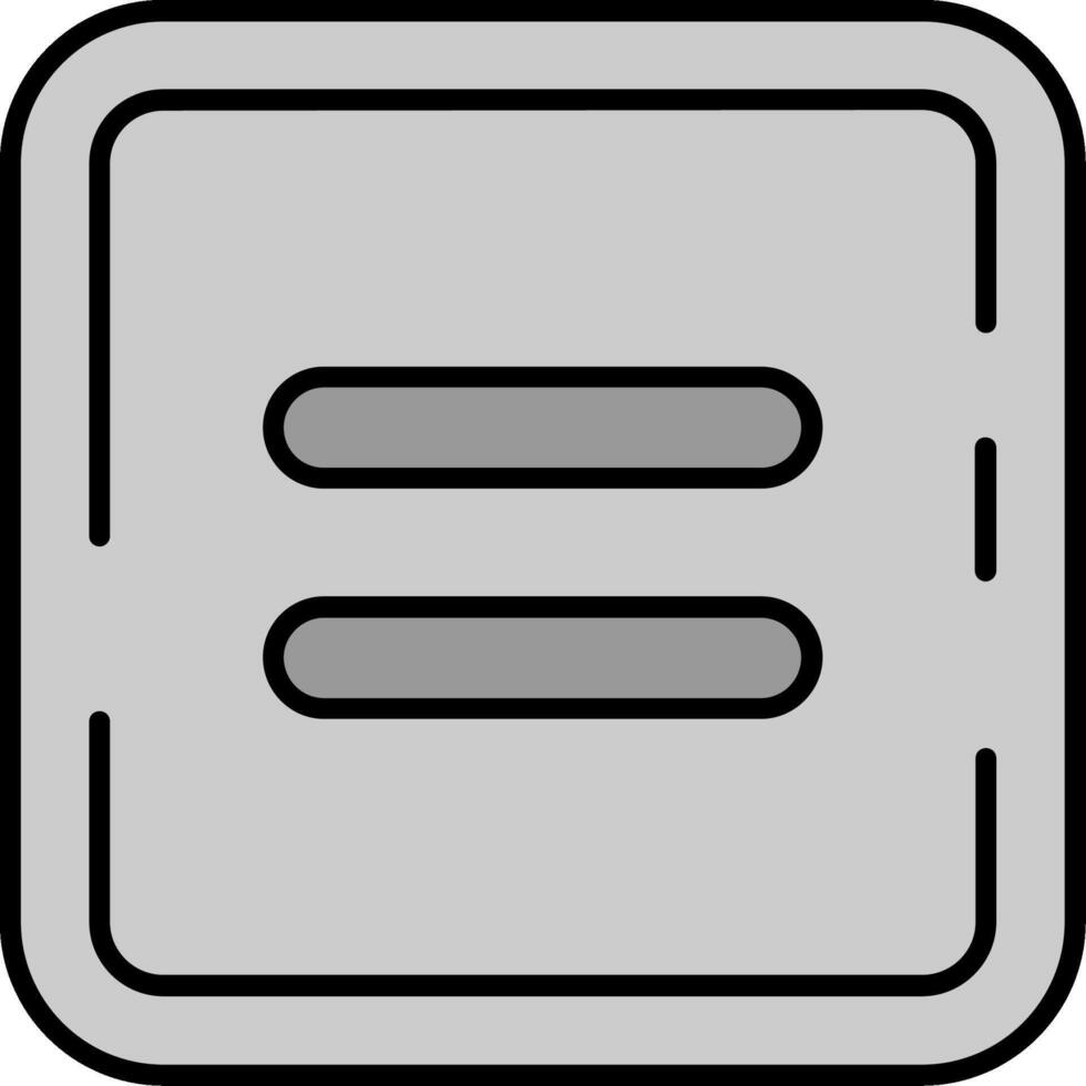 igual línea lleno escala de grises icono vector