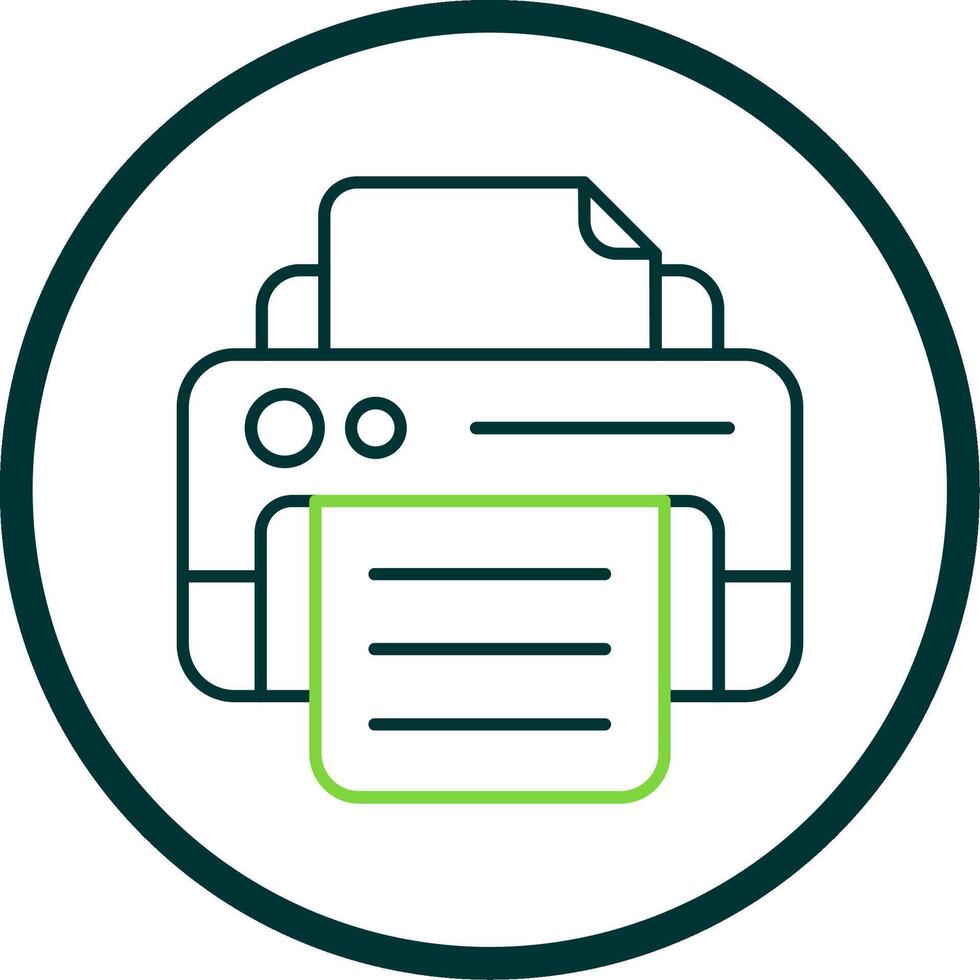 Print Line Circle Icon vector