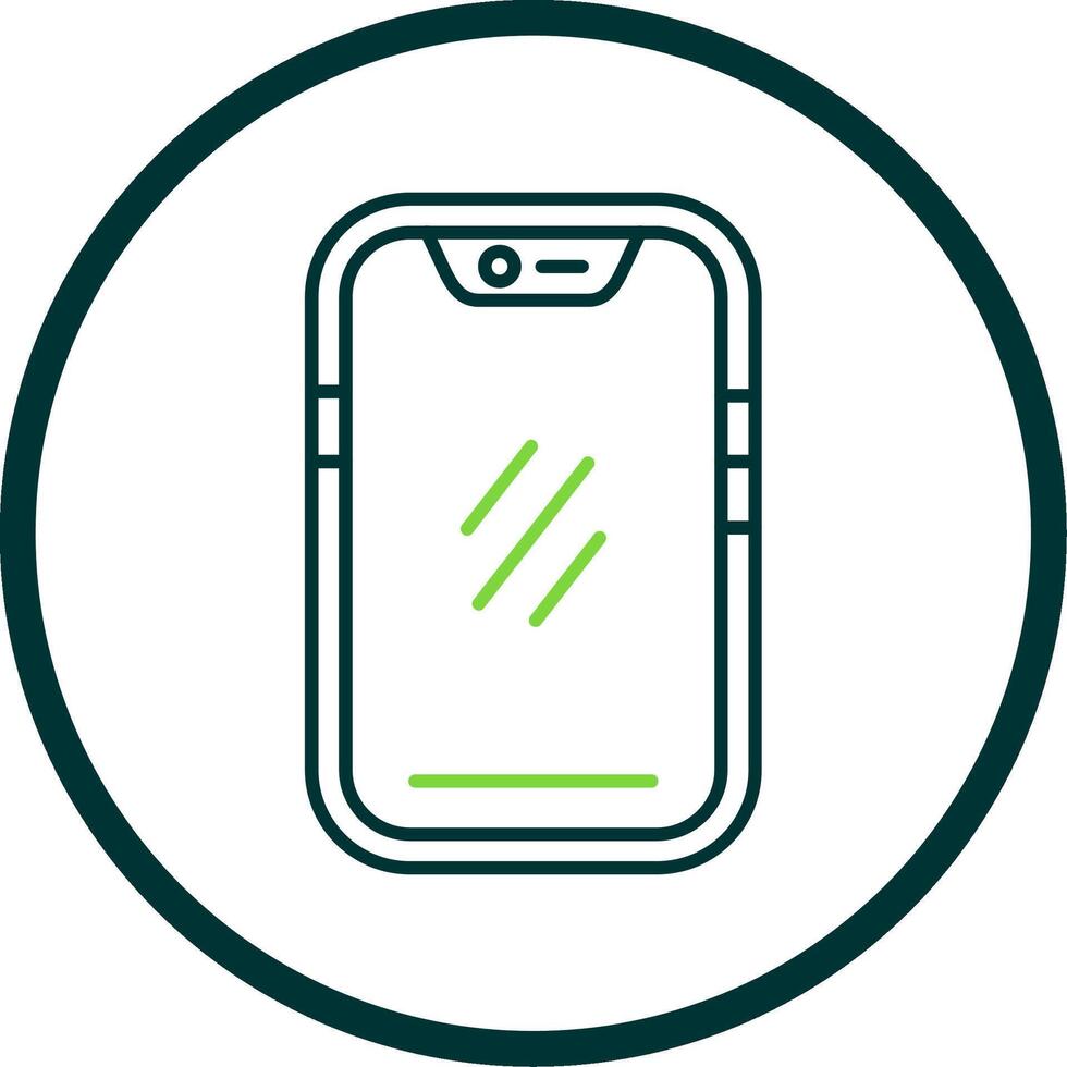 Smartphone Line Circle Icon vector